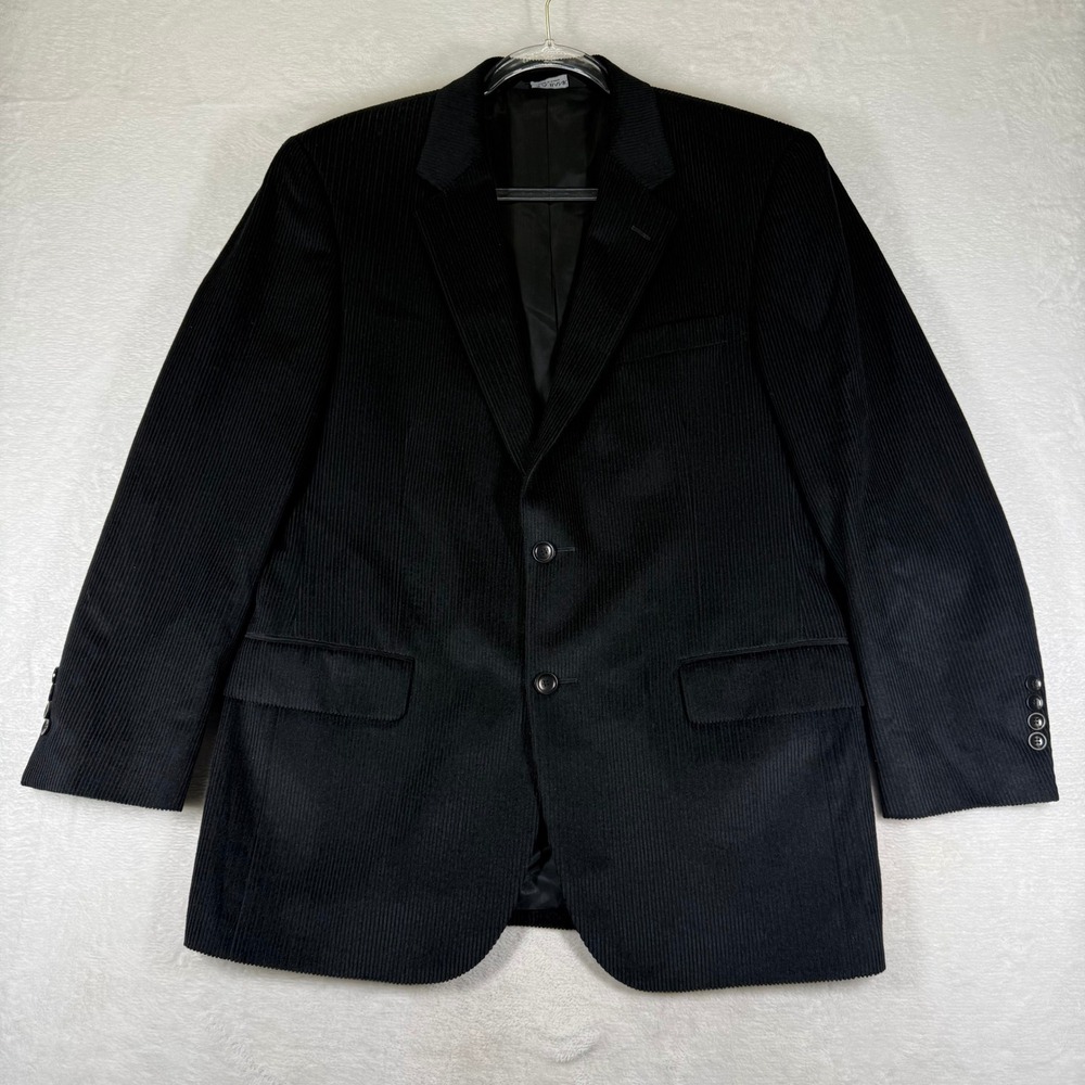 Jos A Bank Mens Black Corduroy Two Button Blazer Sport Coat Jacket 41R